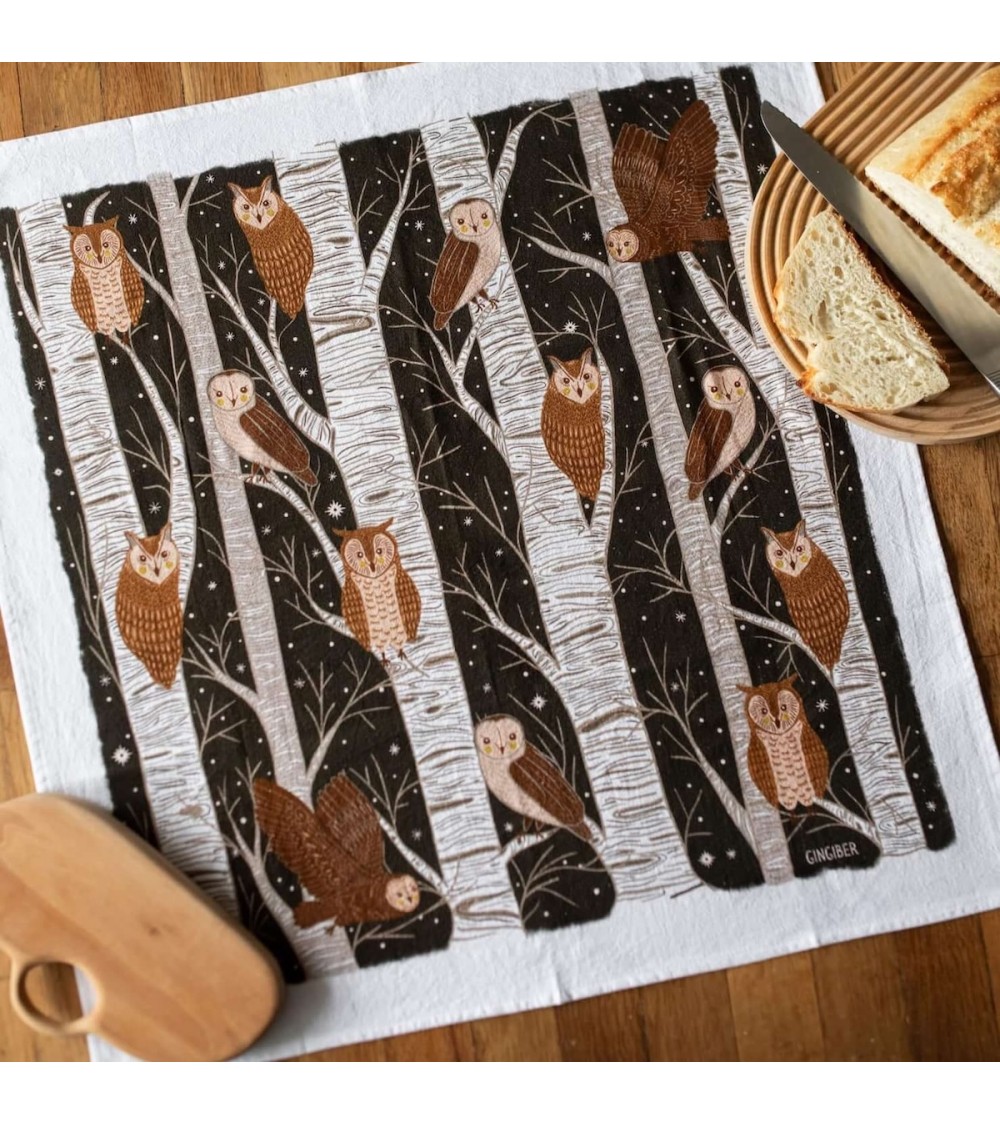 Owl - Tea towel, kitchen towel Gingiber best kitchen hand towels fall funny cute