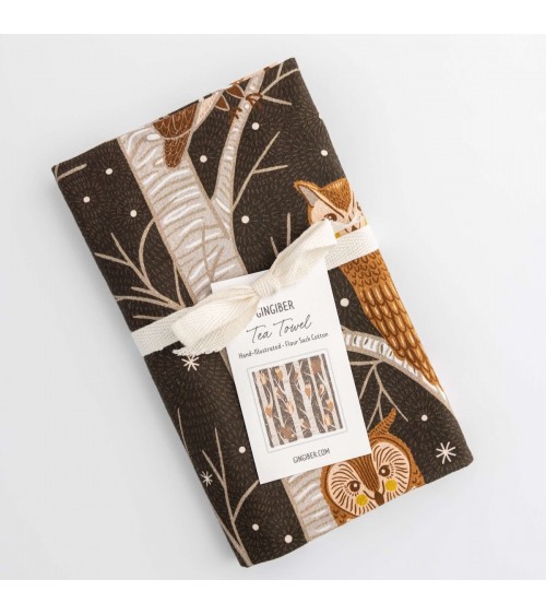 Owl - Tea towel, kitchen towel Gingiber best kitchen hand towels fall funny cute
