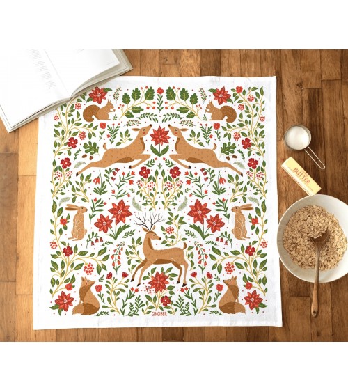 Forêt enchantée - Torchon, linge de cuisine Gingiber torchon vaisselle qualité serviette haut de gamme beaux essuie main orig...
