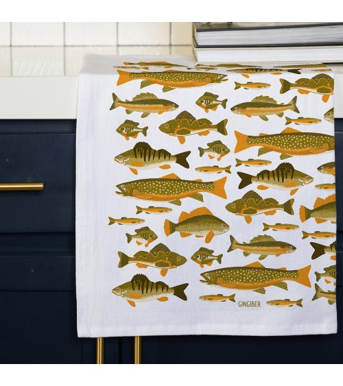 Poisson - Torchon, linge de cuisine Gingiber torchon vaisselle qualité serviette haut de gamme beaux essuie main originaux