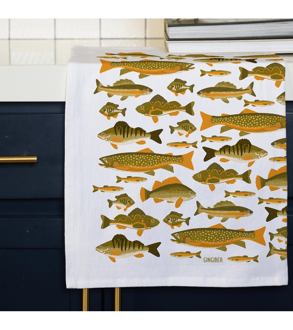 Pesce - Strofinacci da cucina Gingiber asciugamano da cucina asciugamani doccia tessili