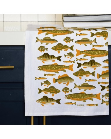 Pesce - Strofinacci da cucina Gingiber asciugamano da cucina asciugamani doccia tessili