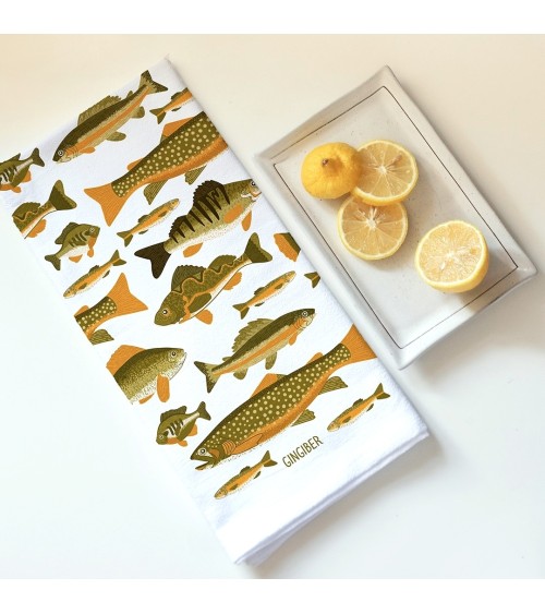 Poisson - Torchon, linge de cuisine Gingiber torchon vaisselle qualité serviette haut de gamme beaux essuie main originaux