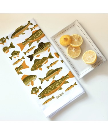 Fish - Tea towel, kitchen towel Gingiber best kitchen hand towels fall funny cute