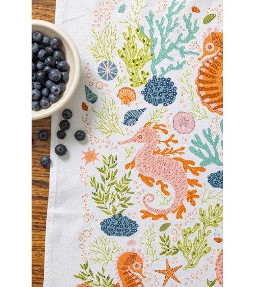 Hippocampe - Torchon, linge de cuisine Gingiber torchon vaisselle qualité serviette haut de gamme beaux essuie main originaux