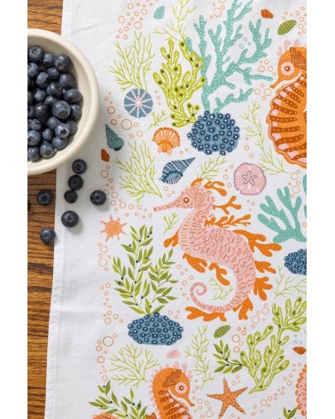 Hippocampe - Torchon, linge de cuisine Gingiber torchon vaisselle qualité serviette haut de gamme beaux essuie main originaux