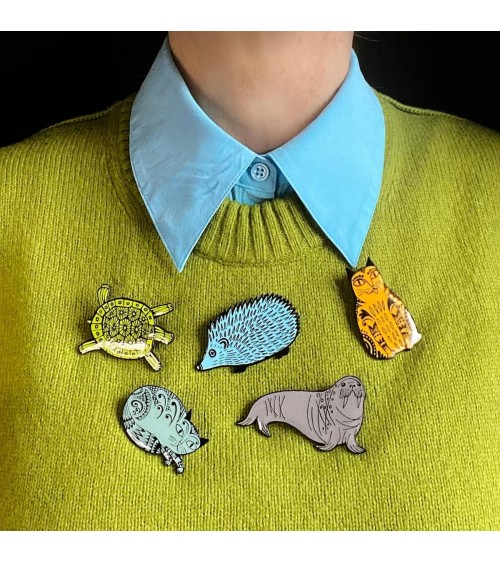 Pin's Tortue d'eau douce Lush Designs pins rare métal originaux bijoux suisse