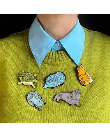 Hedgehog Enamel Pin Lush Designs broches and pins hat pin badges collectible