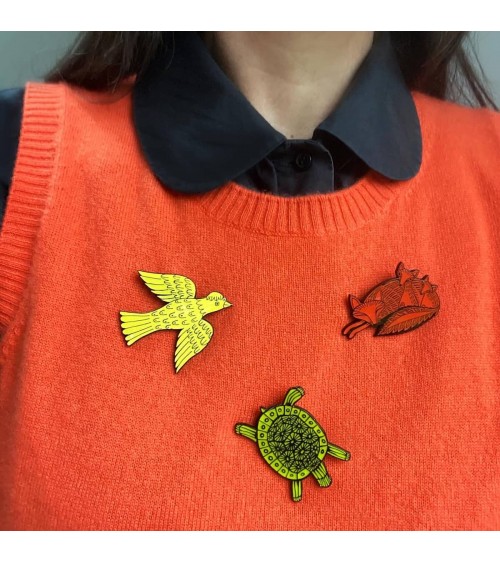 Spilla Uccello Lush Designs spiritose spille colorate particolari eleganti donna da giacca uomo