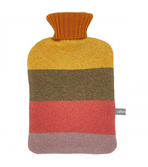 Mustard & Coral Block - Bouillotte à eau déhoussable Catherine Tough chaude douce haut de gamme bebe suisse