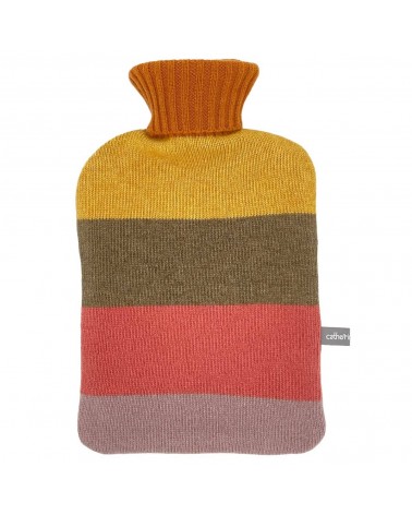Mustard & Coral Block - Bouillotte à eau déhoussable Catherine Tough chaude douce haut de gamme bebe suisse