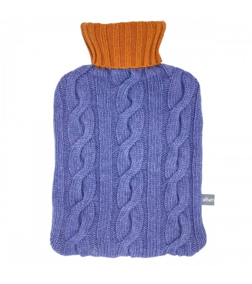 Bouillotte à eau avec housse en cachemire mélangé - Lilas et safran Catherine Tough chaude douce haut de gamme bebe suisse