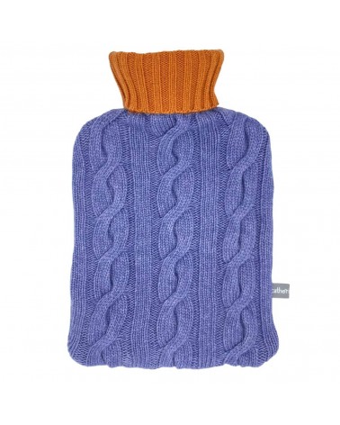 Bouillotte à eau avec housse en cachemire mélangé - Lilas et safran Catherine Tough chaude douce haut de gamme bebe suisse