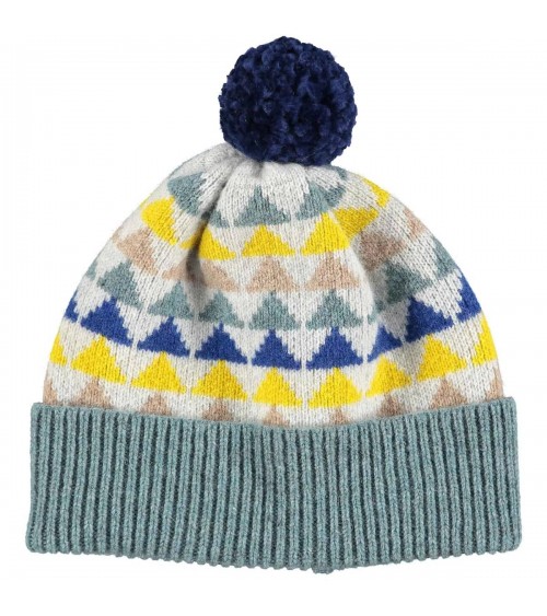 Triangle vert d'eau - Bonnet en laine merinos Catherine Tough cool femme homme Kitatori Suisse