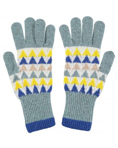 Triangle vert d'eau - Gants en laine pour femme Catherine Tough idée cadeau original suisse