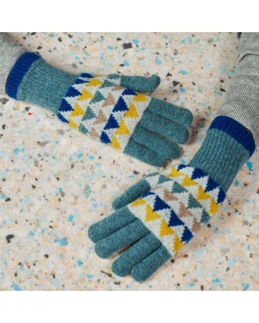 Wassergrünes Dreieck - Handschuhe aus Wolle für Damen Catherine Tough geschenkidee schweiz kaufen