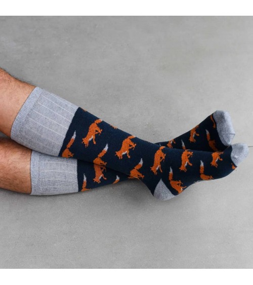 Fox - Wool knee socks for men Catherine Tough funny crazy cute cool best pop socks for women men