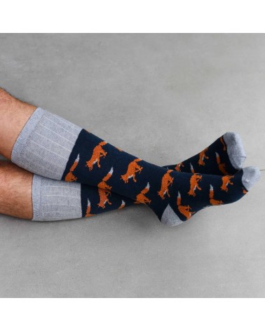 Renard - Chaussettes hautes en laine pour homme Catherine Tough jolies pour femme originales pour homme chausset rigolotes dr...