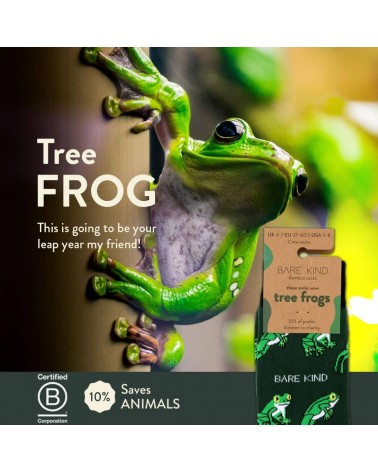 Save the Tree Frog - Bamboo Socks Bare Kind funny crazy cute cool best pop socks for women men