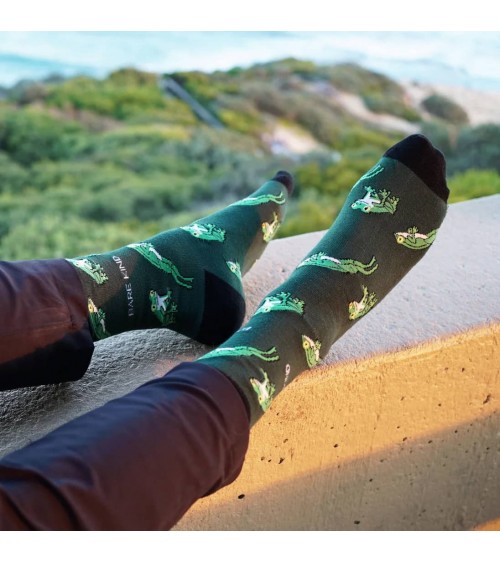 Save the Tree Frog - Bamboo Socks Bare Kind funny crazy cute cool best pop socks for women men
