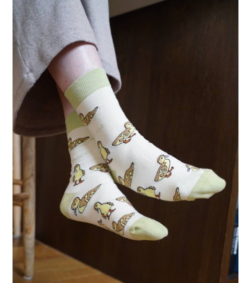 Save the Ducklings - Bamboo Socks Bare Kind funny crazy cute cool best pop socks for women men