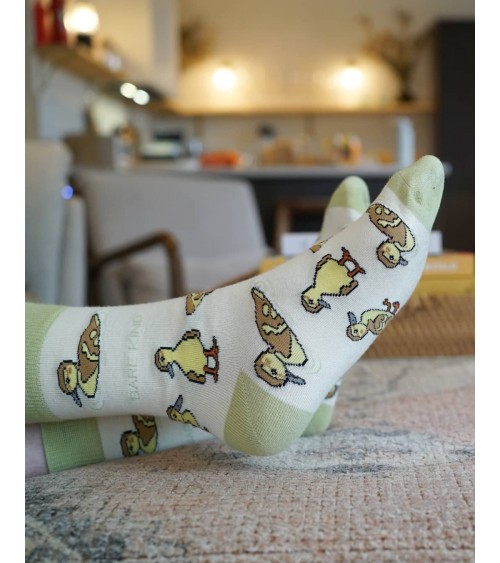 Save the Ducklings - Bamboo Socks Bare Kind funny crazy cute cool best pop socks for women men