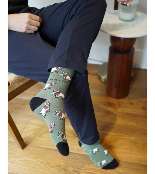 Sauvez les chèvres - Chaussettes en bambou Bare Kind jolies pour femme originales pour homme chausset rigolotes drole Suisse