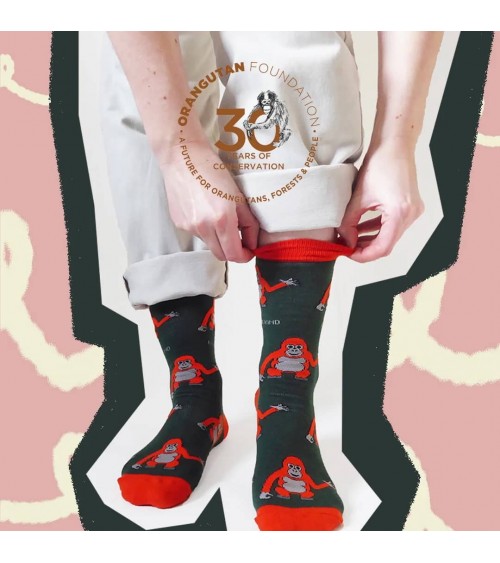 Rettet die Orang-Utans - Bambus Socken Bare Kind socke kuschelsocken für damen lustig herren farbige coole socken