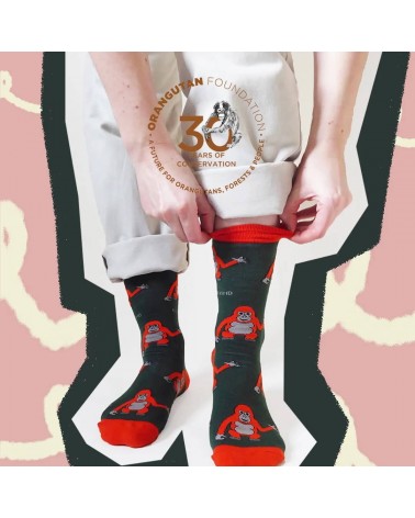 Rettet die Orang-Utans - Bambus Socken Bare Kind socke kuschelsocken für damen lustig herren farbige coole socken