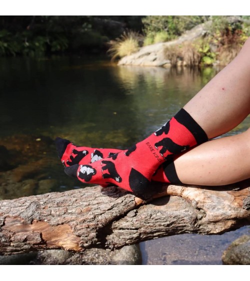 Rettet die Gorillas - Bambus Socken Bare Kind socke kuschelsocken für damen lustig herren farbige coole socken