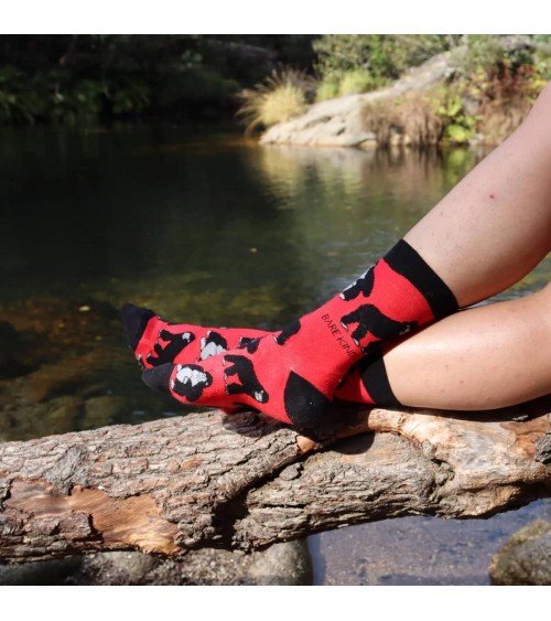 Sauvez les gorilles - Chaussettes en bambou Bare Kind jolies pour femme originales pour homme chausset rigolotes drole Suisse