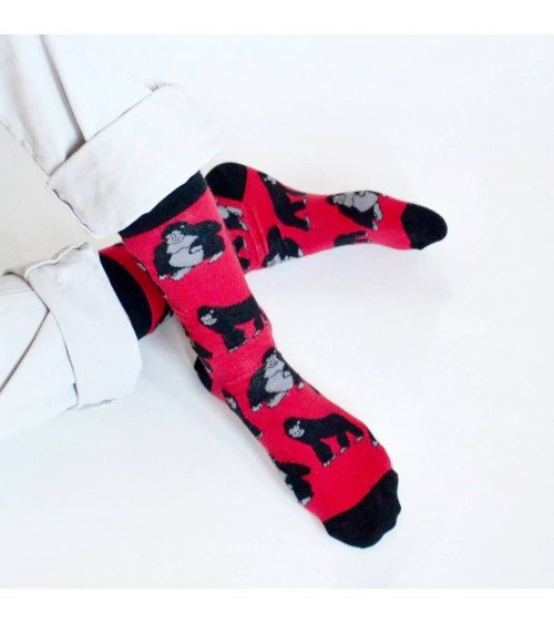 Sauvez les gorilles - Chaussettes en bambou Bare Kind jolies pour femme originales pour homme chausset rigolotes drole Suisse