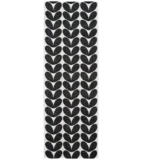 Tapis Vinyle - KARIN Noir Brita Sweden tapis scandinave en vinyle lavable en machine de cuisine exterieur salon couloir