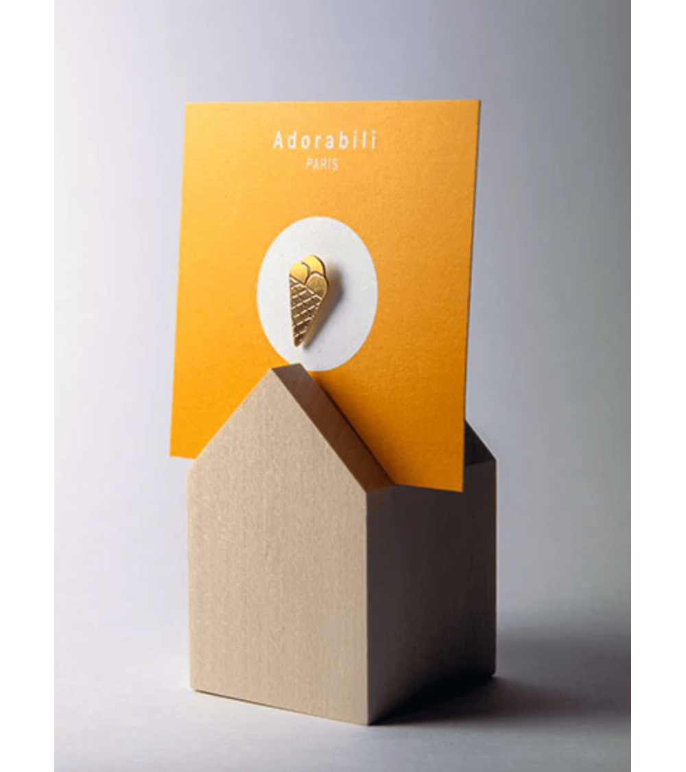 Glace - Pin's doré à l'or fin Adorabili Paris pins rare métal originaux bijoux suisse