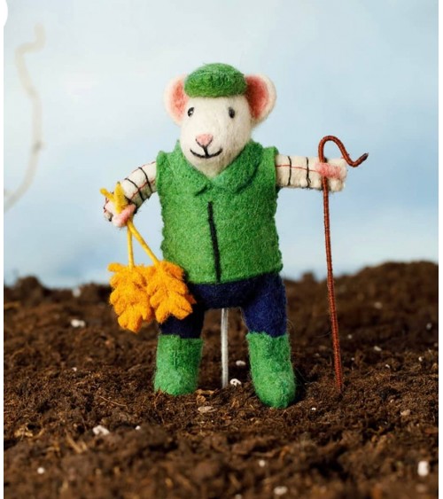 Souris agriculteur - Objet déco Sew Heart Felt original kitatori suisse