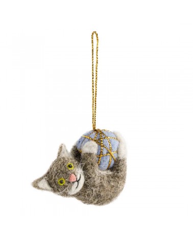 Cordelia - Cat with ball of wool - Christmas Decoration Sew Heart Felt 2024 christmas decorations xmas tree decorations