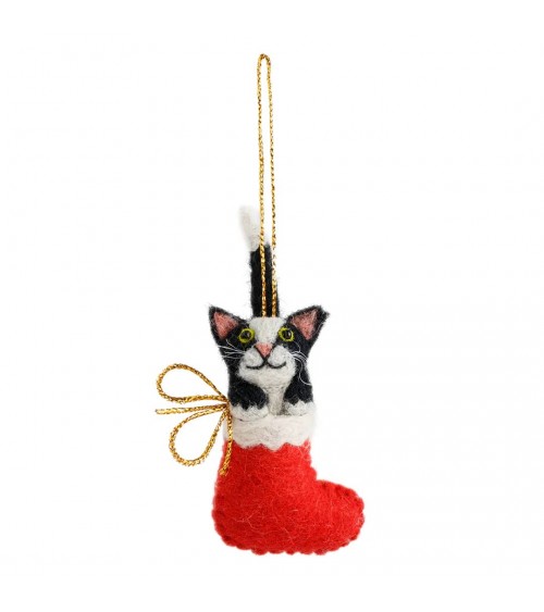 Clarence – Katze in einem Weihnachtsstrumpf - Weihnachtsdeko Sew Heart Felt Weihnachtsdekoration kaufen Weihnachtsbaum Deko I...