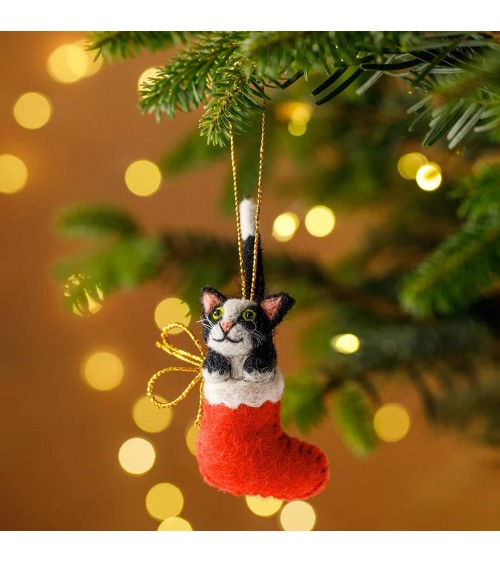 Clarence – Katze in einem Weihnachtsstrumpf - Weihnachtsdeko Sew Heart Felt Weihnachtsdekoration kaufen Weihnachtsbaum Deko I...