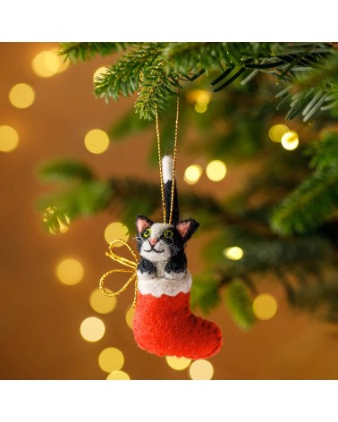 Clarence – Katze in einem Weihnachtsstrumpf - Weihnachtsdeko Sew Heart Felt Weihnachtsdekoration kaufen Weihnachtsbaum Deko I...