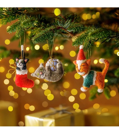 Clarence – Katze in einem Weihnachtsstrumpf - Weihnachtsdeko Sew Heart Felt Weihnachtsdekoration kaufen Weihnachtsbaum Deko I...