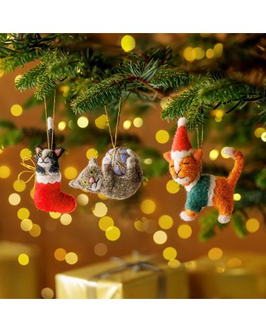 Clarence – Katze in einem Weihnachtsstrumpf - Weihnachtsdeko Sew Heart Felt Weihnachtsdekoration kaufen Weihnachtsbaum Deko I...