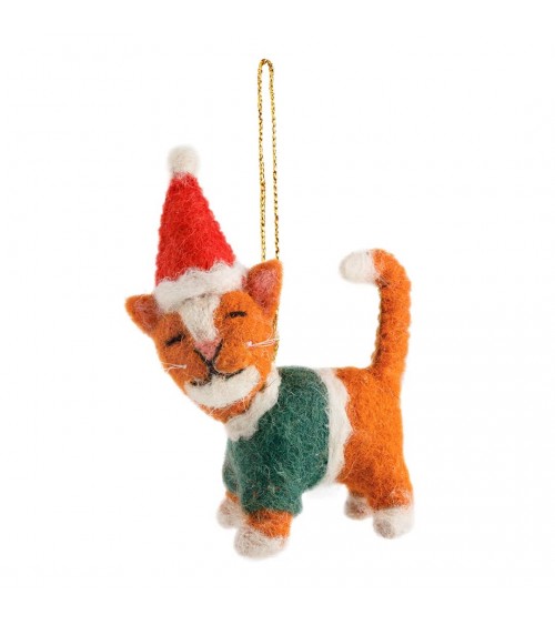 Ken, die Katze, mit einer Weihnachtsmütze - Weihnachtsdeko Sew Heart Felt Weihnachtsdekoration kaufen Weihnachtsbaum Deko Ide...