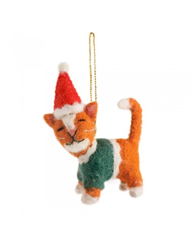 Ken, die Katze, mit einer Weihnachtsmütze - Weihnachtsdeko Sew Heart Felt Weihnachtsdekoration kaufen Weihnachtsbaum Deko Ide...