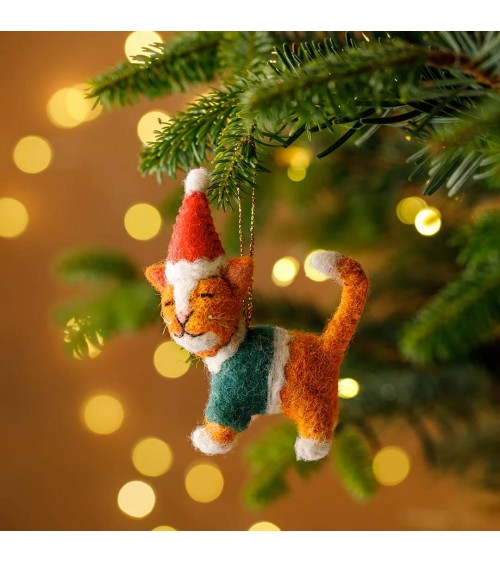 Ken, die Katze, mit einer Weihnachtsmütze - Weihnachtsdeko Sew Heart Felt Weihnachtsdekoration kaufen Weihnachtsbaum Deko Ide...