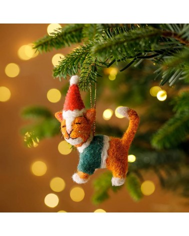 Ken, die Katze, mit einer Weihnachtsmütze - Weihnachtsdeko Sew Heart Felt Weihnachtsdekoration kaufen Weihnachtsbaum Deko Ide...