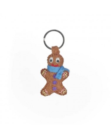 Gingerbread Man - Cool Handcrafted Christmas Keyring Felt so good original gift idea switzerland