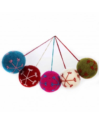5 Boules de Noël en feutre - Décoration sapin de Noël Felt so good decoration noel decor déco de noel 2024 maison fait main