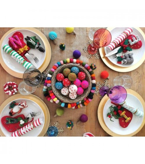 5 palline di Natale in feltro - Decorazione natale Felt so good Decorazioni natalizie eleganti particolari decoro natale deco...