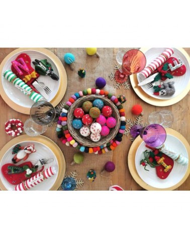 5 Boules de Noël en feutre - Décoration sapin de Noël Felt so good decoration noel decor déco de noel 2024 maison fait main