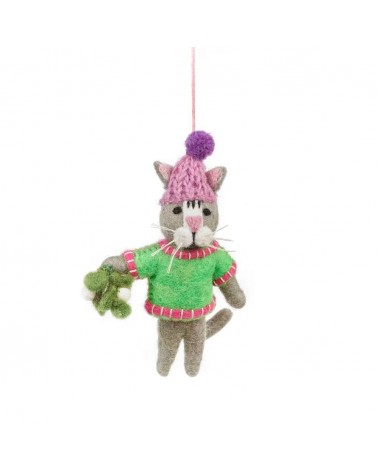 Gatto con vischio - Decorazione natale Felt so good Decorazioni natalizie eleganti particolari decoro natale decorazione albe...
